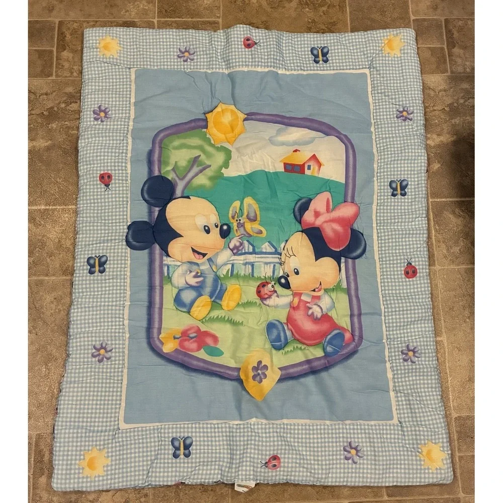 Disney Baby Mickey‎ Minnie Mouse Crib Quilt Comforter Fitted Sheet Crib Skirt